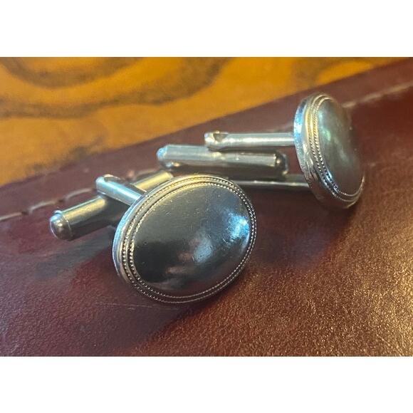 VTG Silver Tone Cufflinks, Great Design for Monogram - Picture 2 of 3
